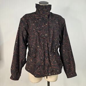 Vintage 90s Sunice Equestrian Jacket Medium Horsebit Bridle Print Golf